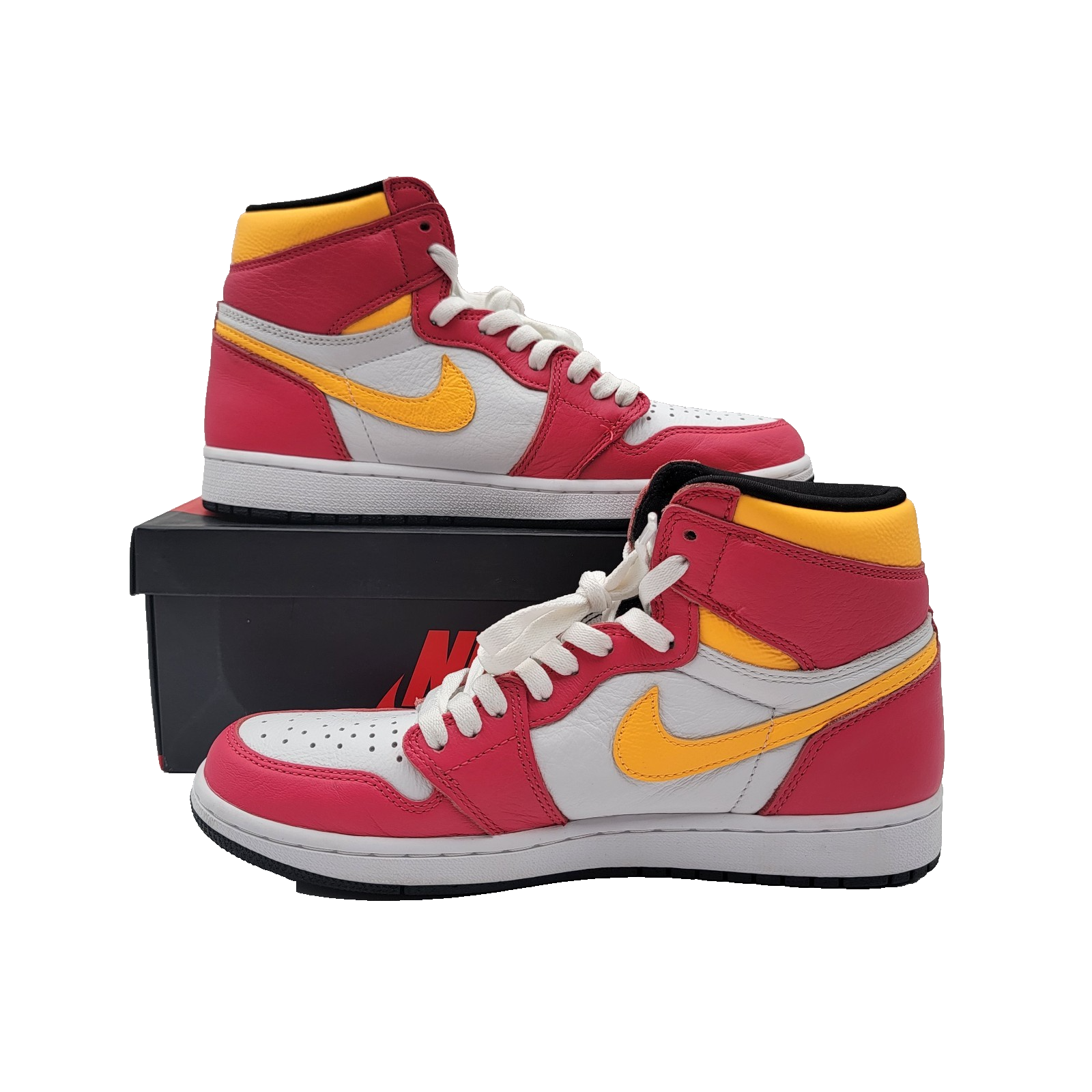 Nike Air Jordan 1 High OG Light Fusion Red Men’s 9 Preowned, OG Box, Extra Laces1