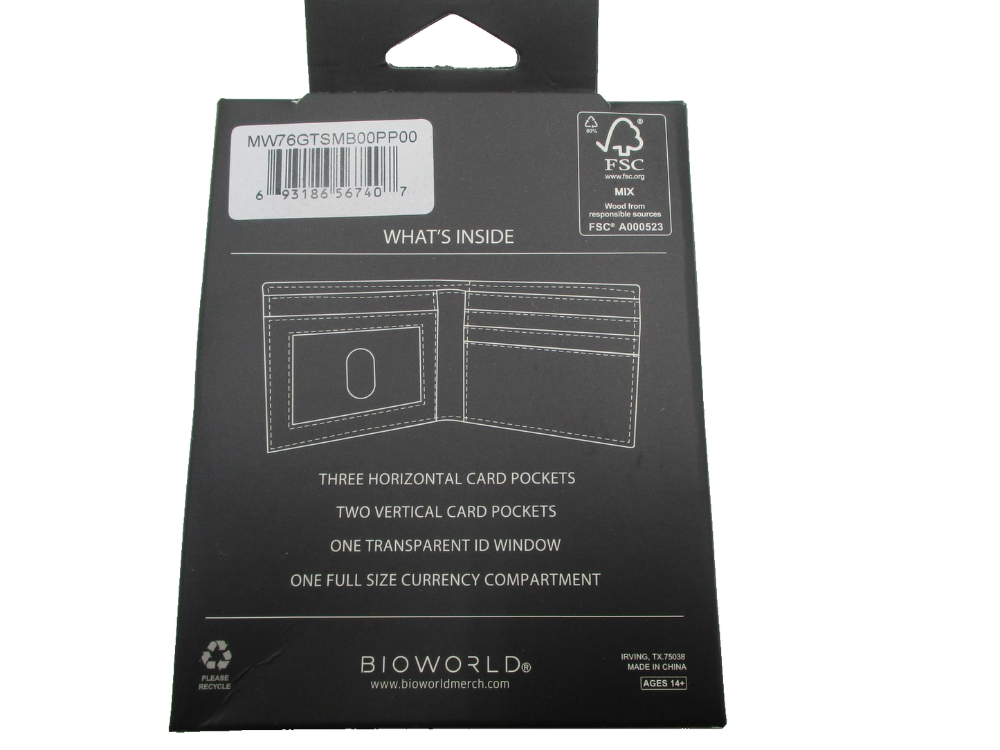 Super Mario Wallet Mens Red Blue Bifold ID Window Card Slots Bioworld Nintendo2