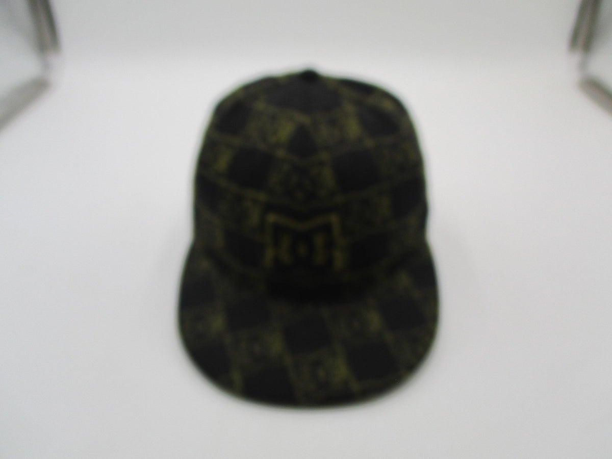 Vintage New Era DC Shoes Hat Cap Fitted Mens 7 1/4 Black Gold 59FIFTY Logo6