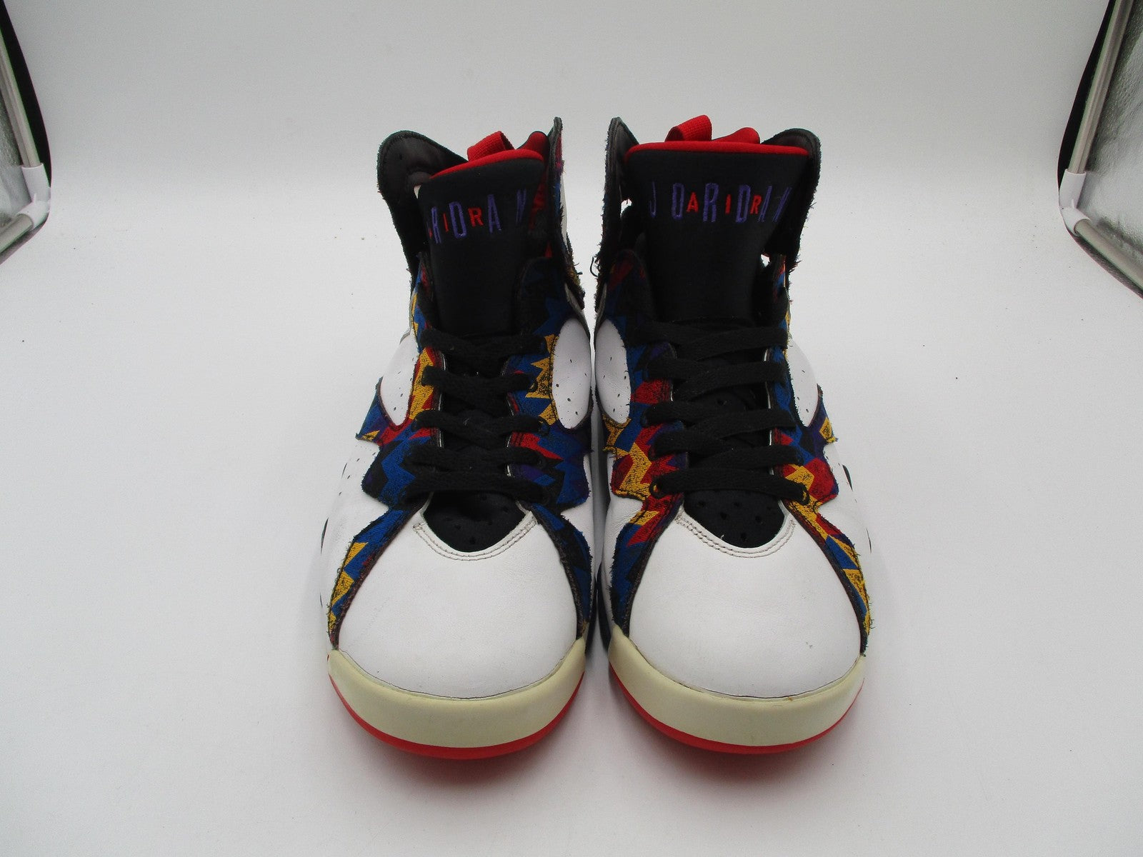 Nike Air Jordan 7 Retro Shoes Mens White Multicolor Sweater Nothing But Net 1J54