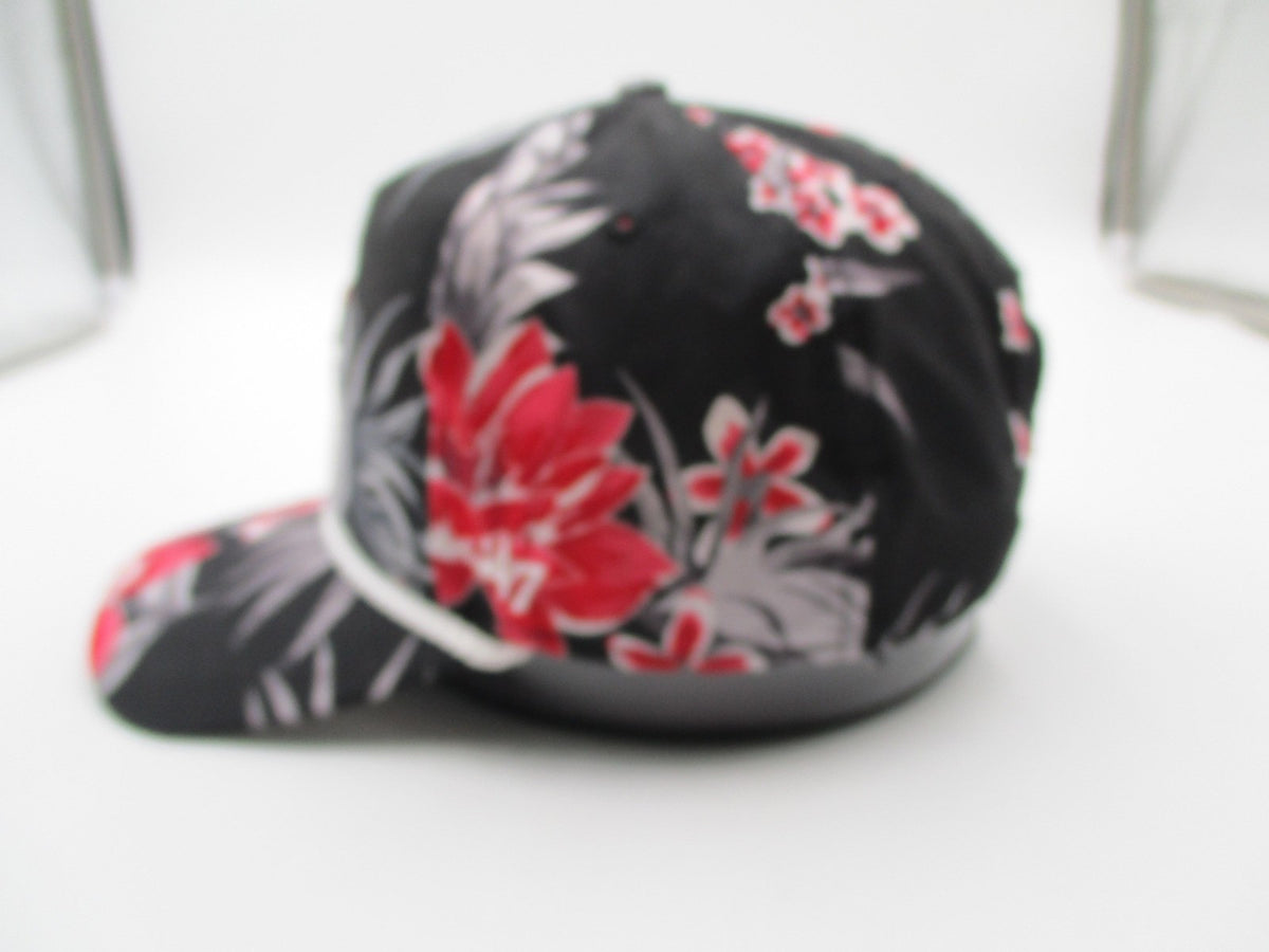 Chicago Bulls Hat Cap Snap Back One Size Floral Black NBA Basketball 47 Brand5