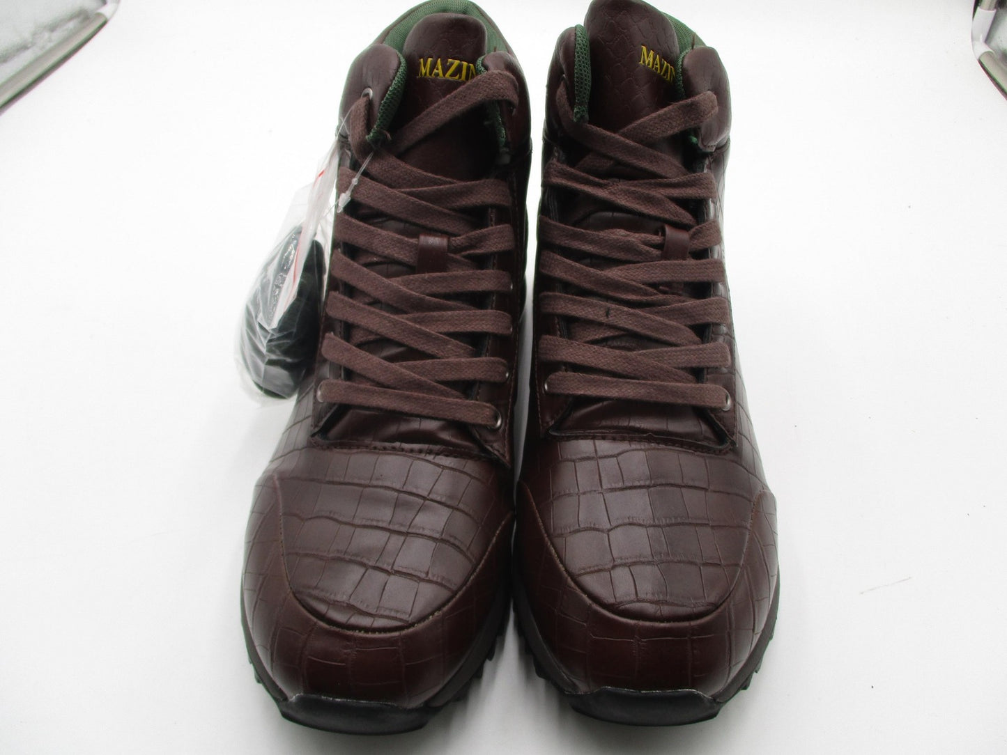 Mazino Hessonite-065 Boots Mens Size 9.5 Brown Croc Embossed Combat Ankle2