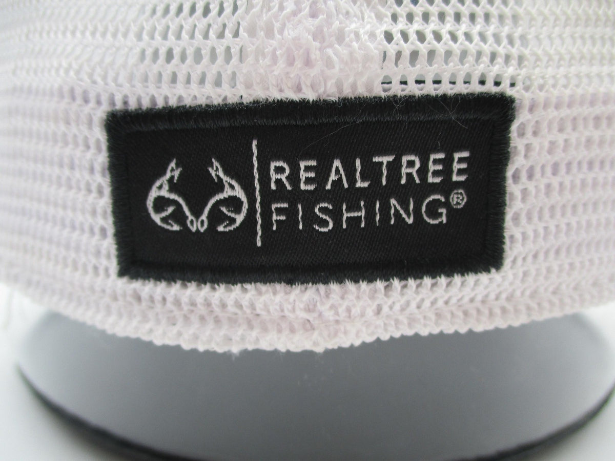 Realtree Fishing Hat Cap Fitted Mens L/XL Blue Camo Mesh Trucker Patch7