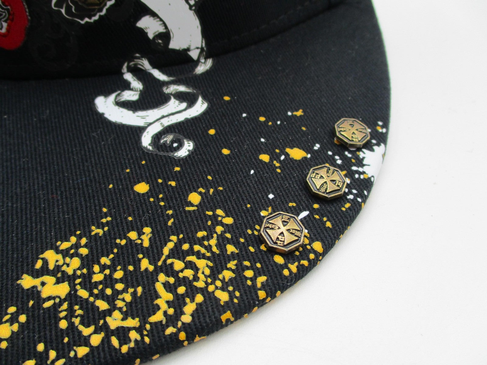 Blac Label Hat Cap Snap Back Mens One Size Black Praying Hands Gothic Trucker5