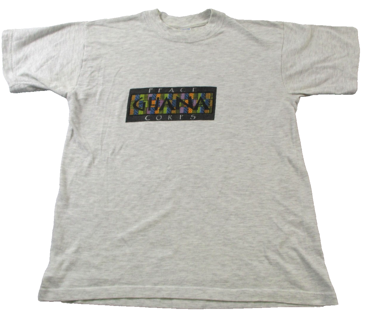 Peace Corps Ghana Shirt Mens Large Gray America's Best Kente Graphic Tee 15960