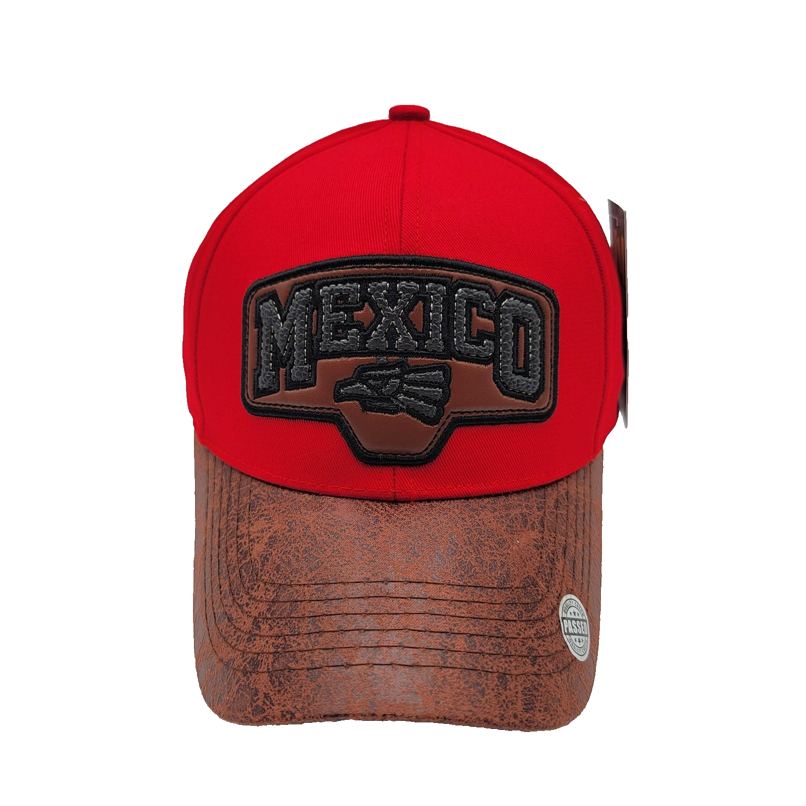 Mexico Hat Cap Strap Back Red Brown Distressed Bill Embroidered Patch Mens0