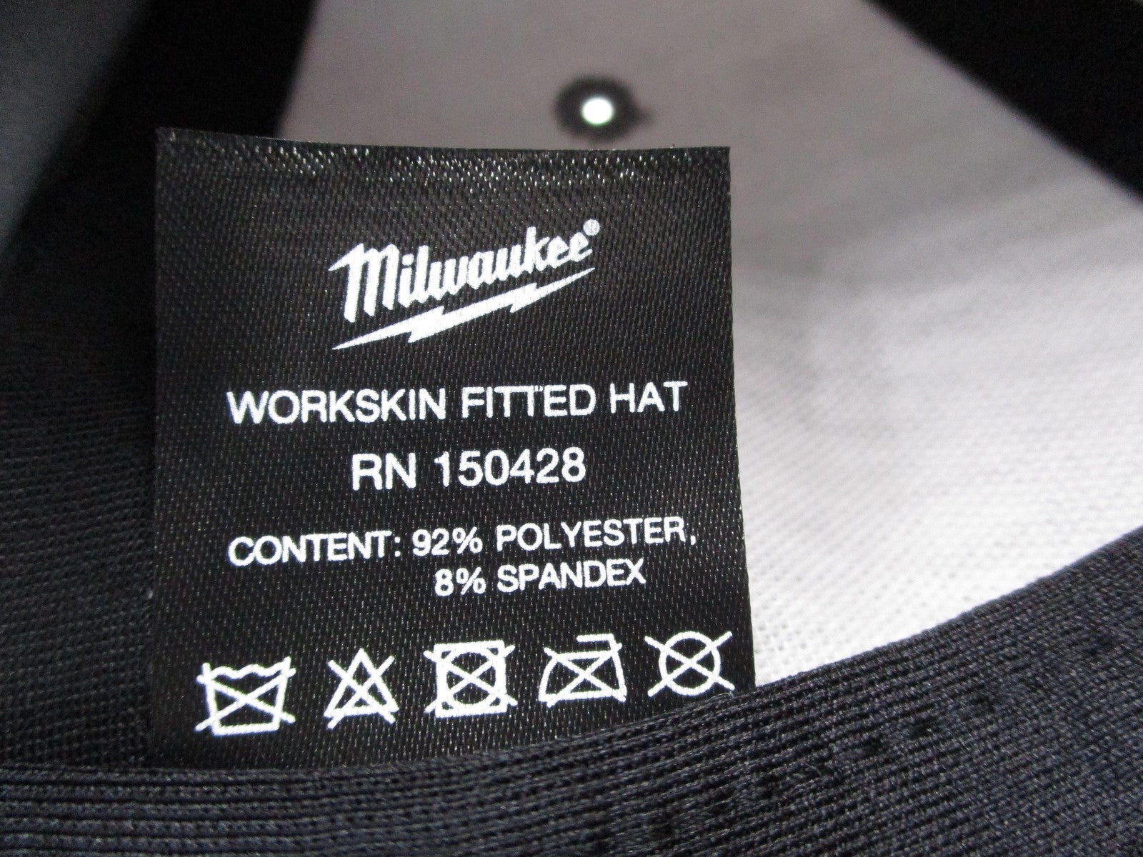 Milwaukee Hat Cap Baseball Fitted Mens Medium Gray Black Workskin Flexfit10
