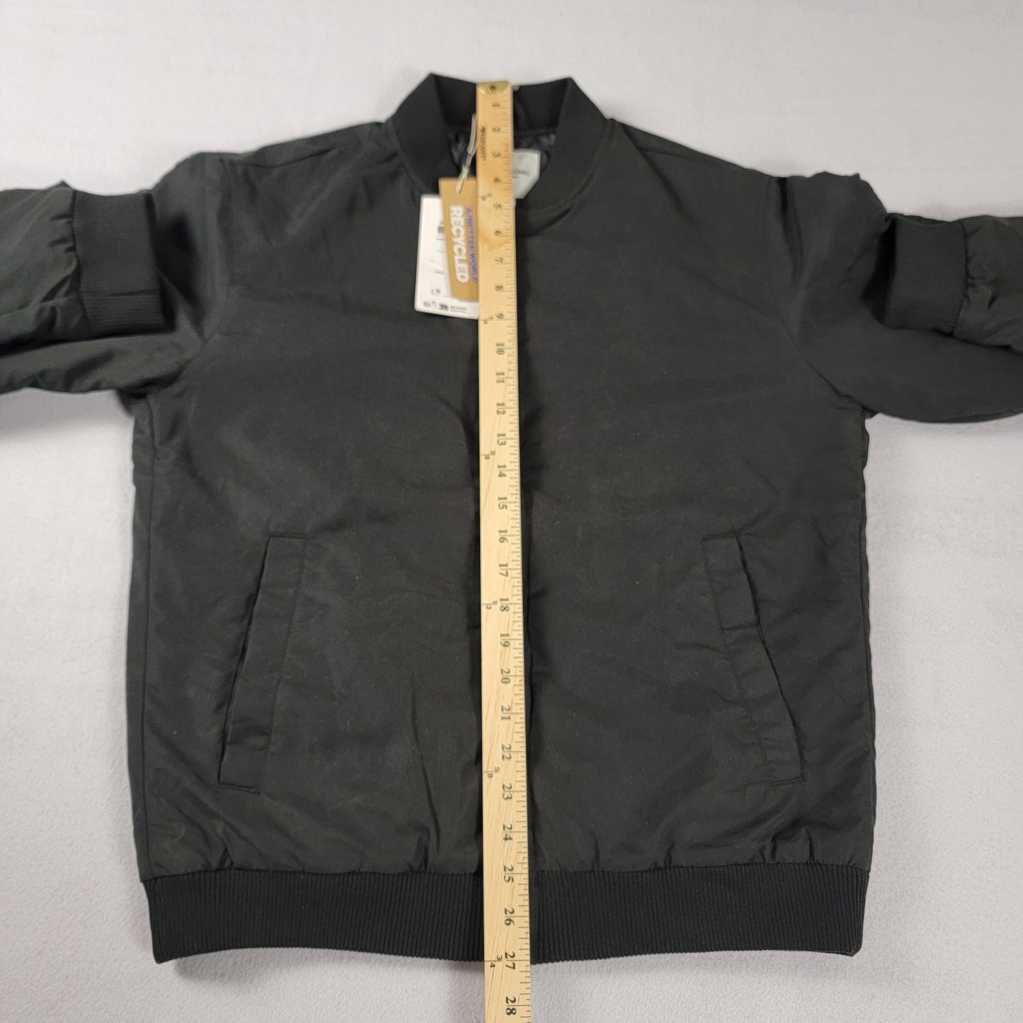 Jack & Jones JJWarrior College Full Zip Mens Bomber Jacket Black Sz M NWT