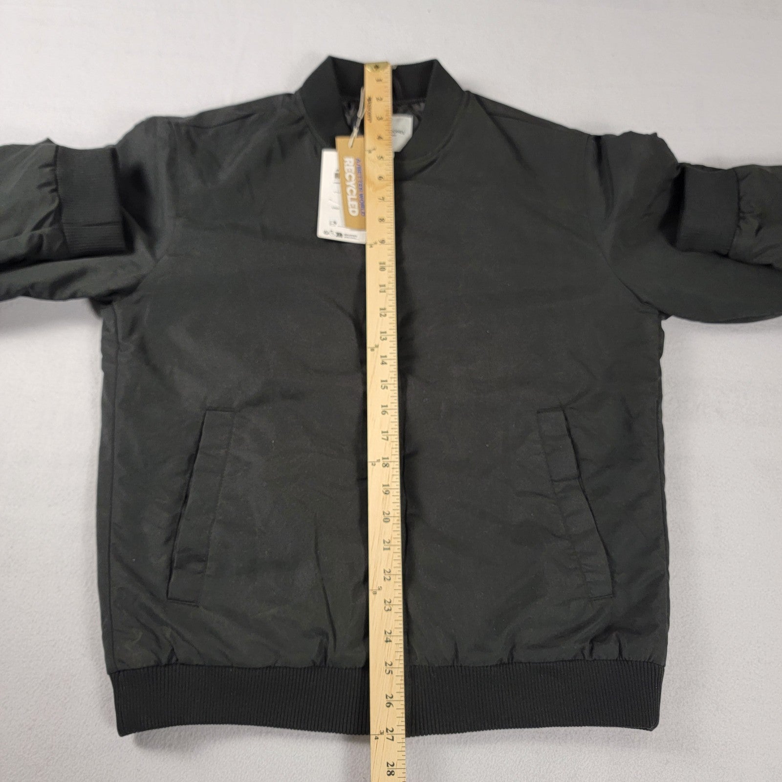 Jack & Jones JJWarrior College Full Zip Mens Bomber Jacket Black Sz M NWT