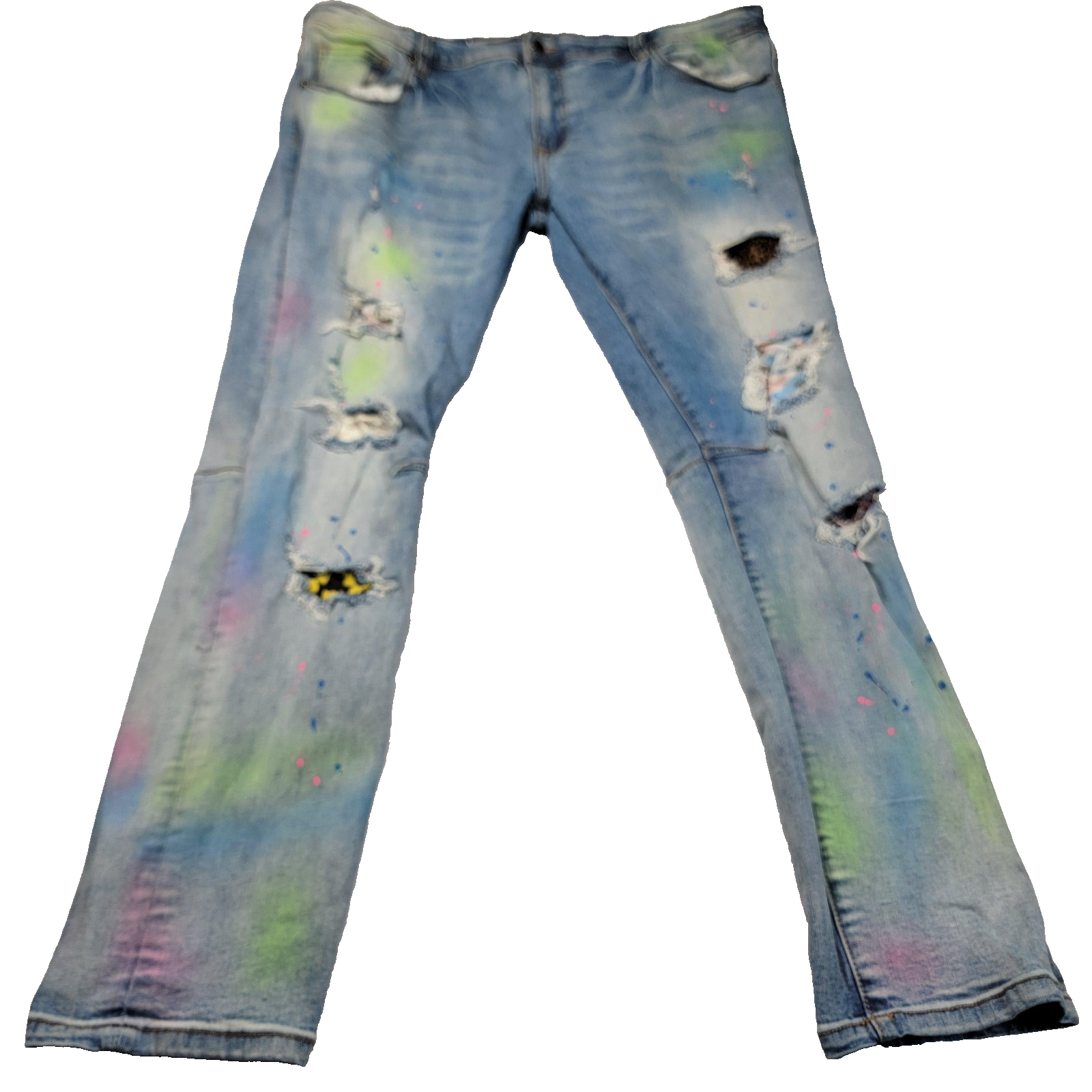 Another Hype Piece Jeans Men's 44x33 Distressed Ripped Paint Splatter