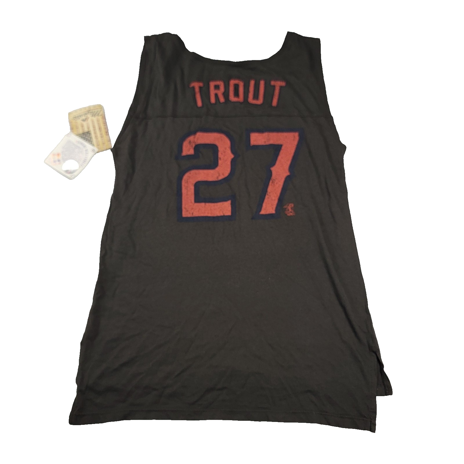 Los Angeles Angels Shirt Womens Small Black MLB Baseball Mike Trout 27 Tank 9961