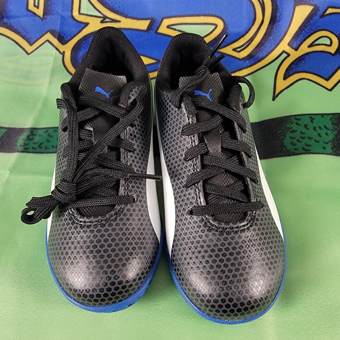 Puma Spirit IT Junior Indoor Soccer Shoes Sz 13C Black/White3