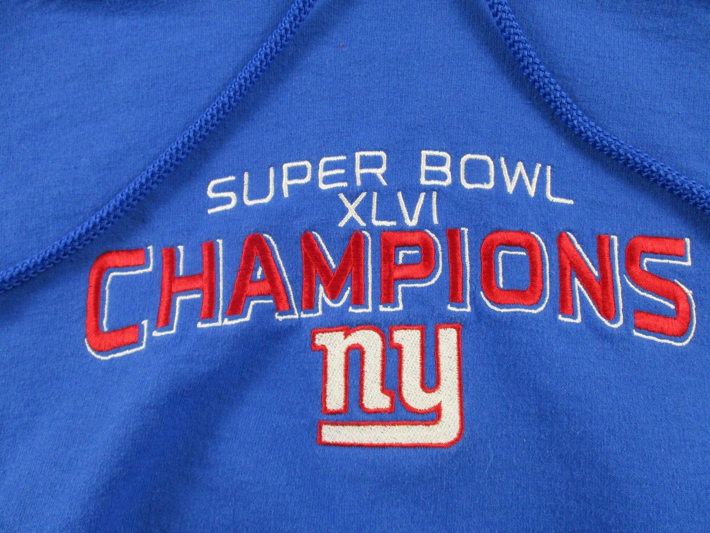 New York Giants Sweatshirt Mens Large Blue NFL Football Super Bowl XLVI Hoodie2