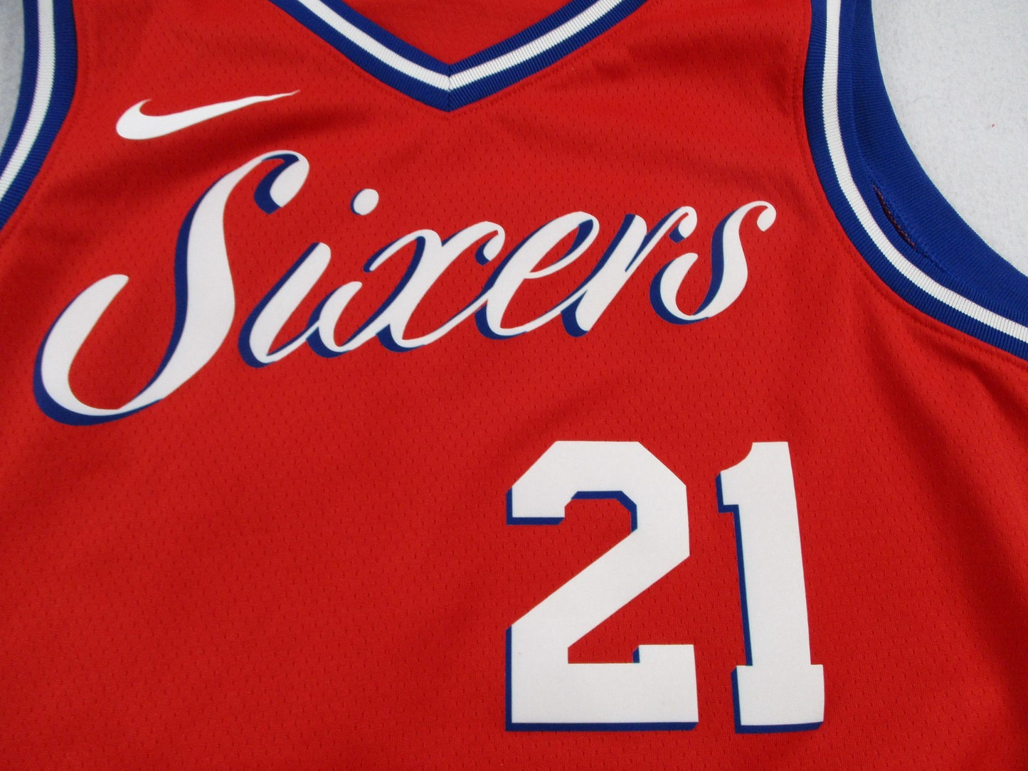 Philadelphia 76ers Jersey Mens XL Red NBA Basketball Joel Embiid Nike Swingman3