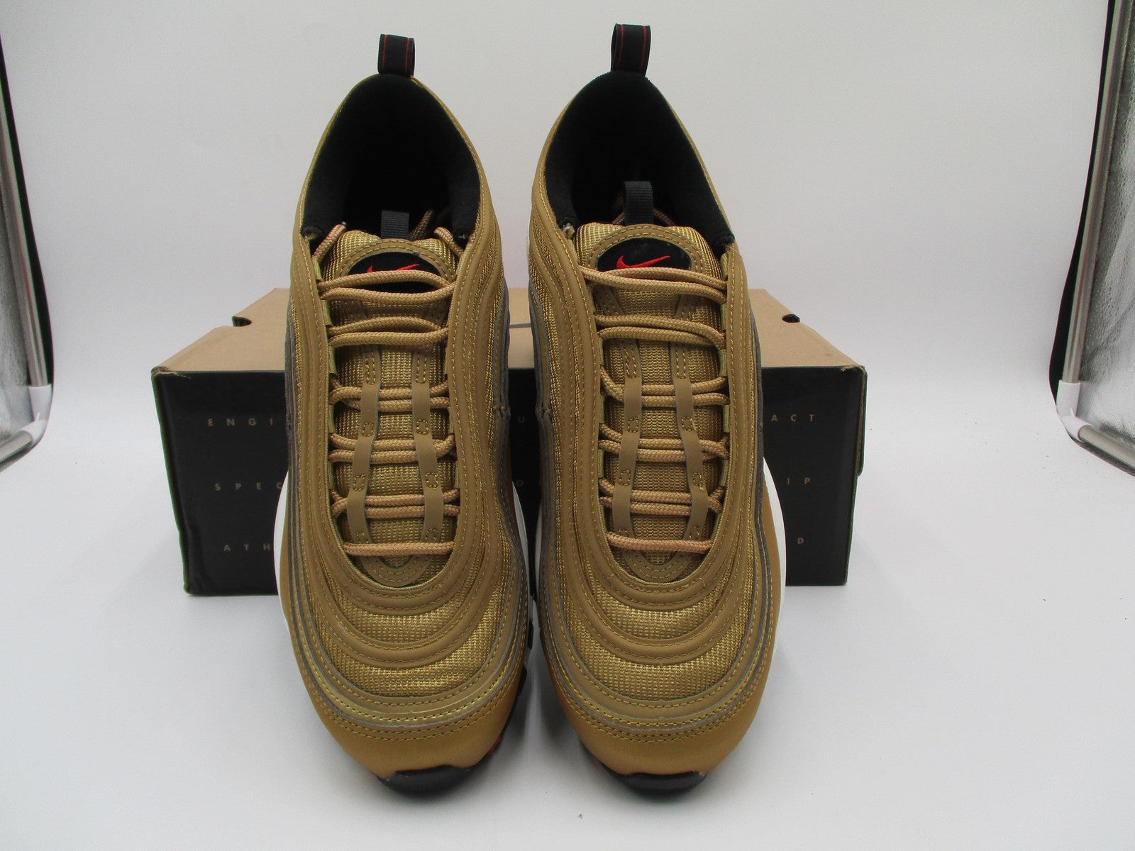 Nike Air Max 97 OG Shoes Womens Size 10.5 Metallic Gold Varsity Red DQ9131-7005