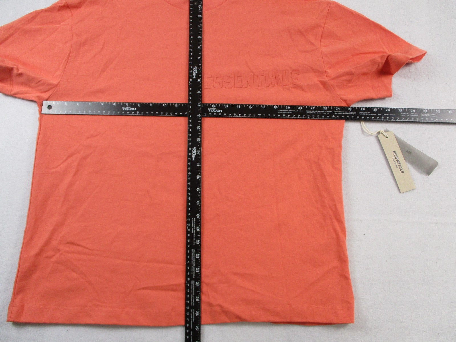 ESSENTIALS Fear Of God Shirt Mens Large Orange Logo Graphic Tee Streetwear 13428