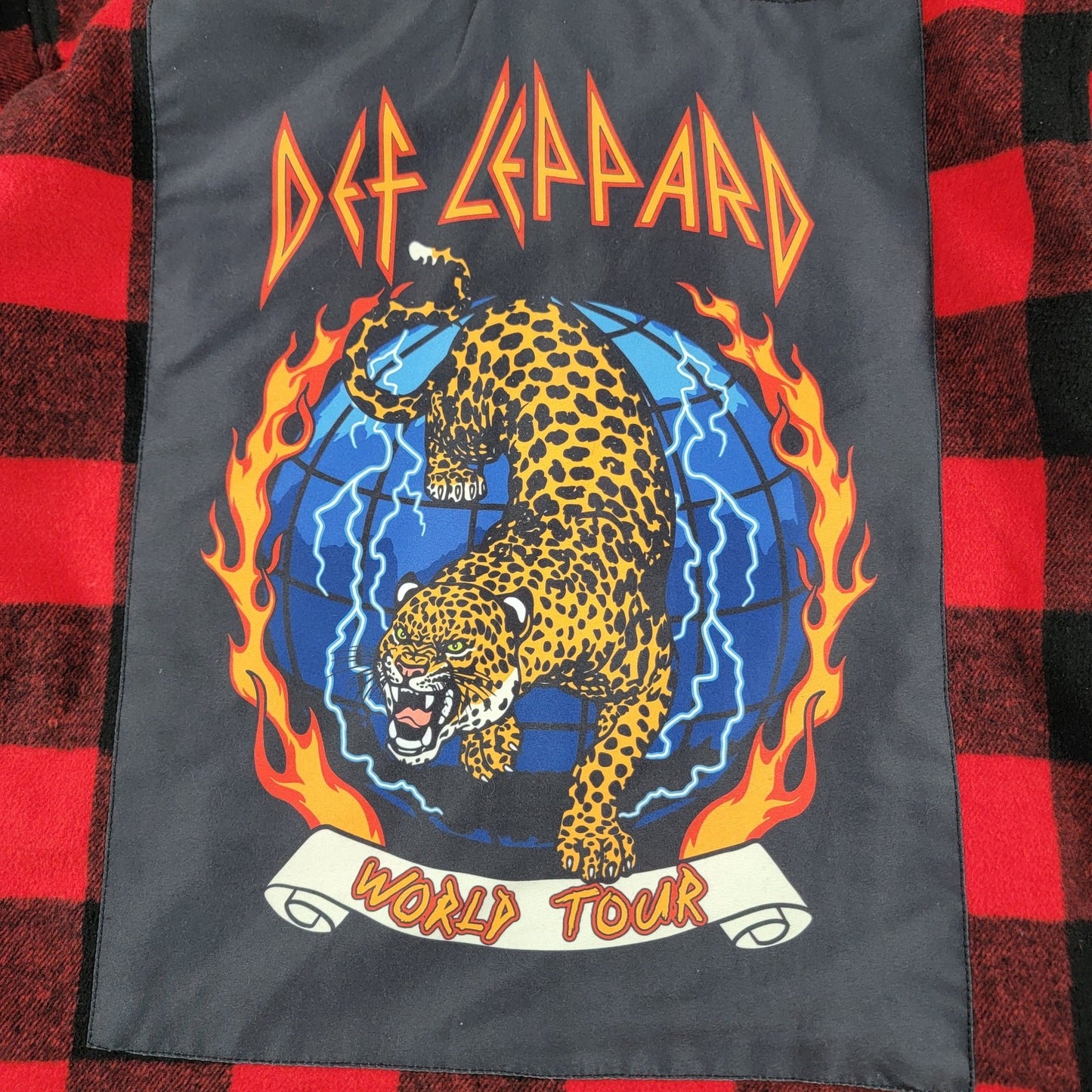Reason x Def Leppard Collab Flannel Shirt World Tour Sz XL2
