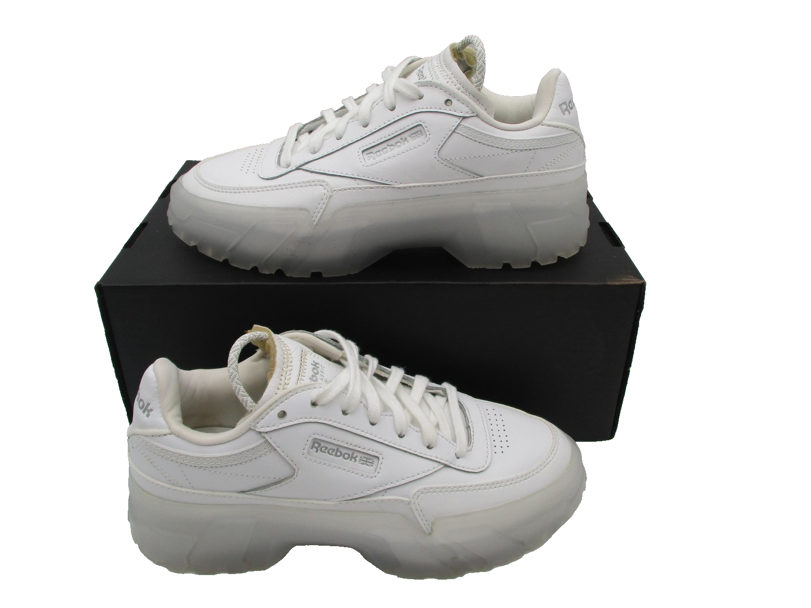 Reebok Club C Cardi B Shoes Women Size 5.5 White Platform Chunky Sole GX5098 1F11