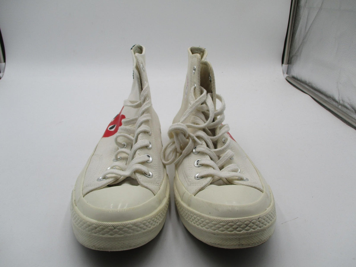Converse Chuck Taylor Play CDG Shoes Mens Size 10 White High Top Heart 150205C1
