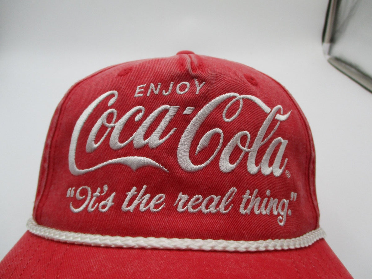 Coca-Cola Hat Cap Snap Back Mens One Size Red Enjoy It's The Real Thing Slogan3