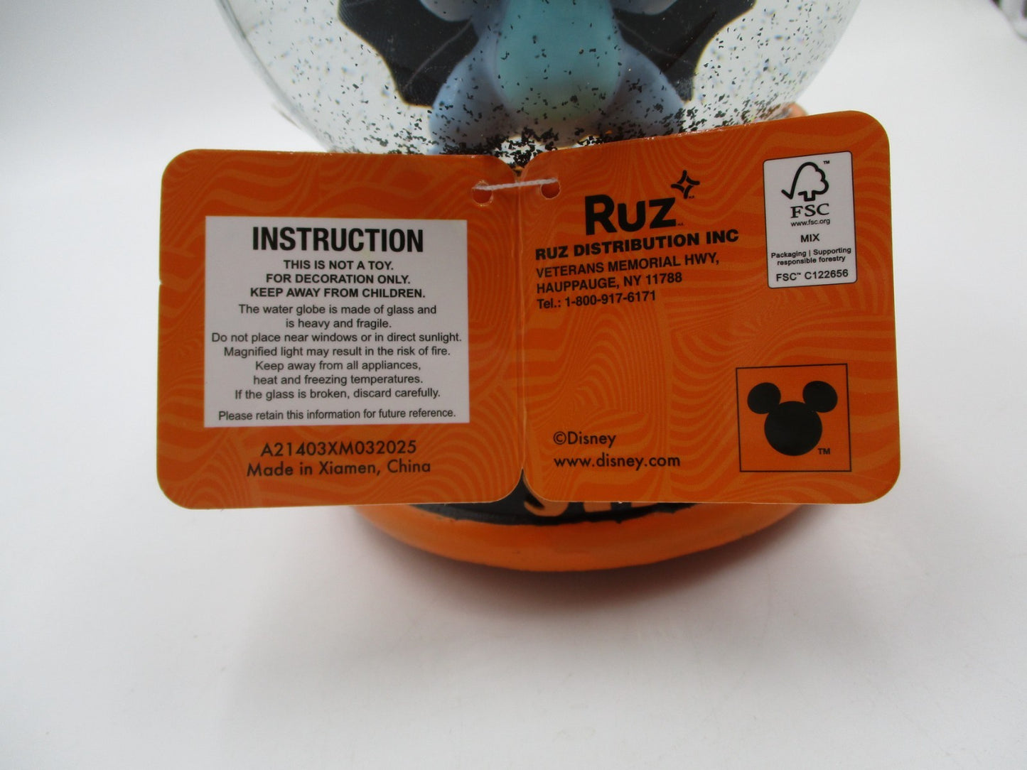 NEW 120mm Disney Stitch Vampire Halloween Trick Or Treat Music Water Snow Globe5