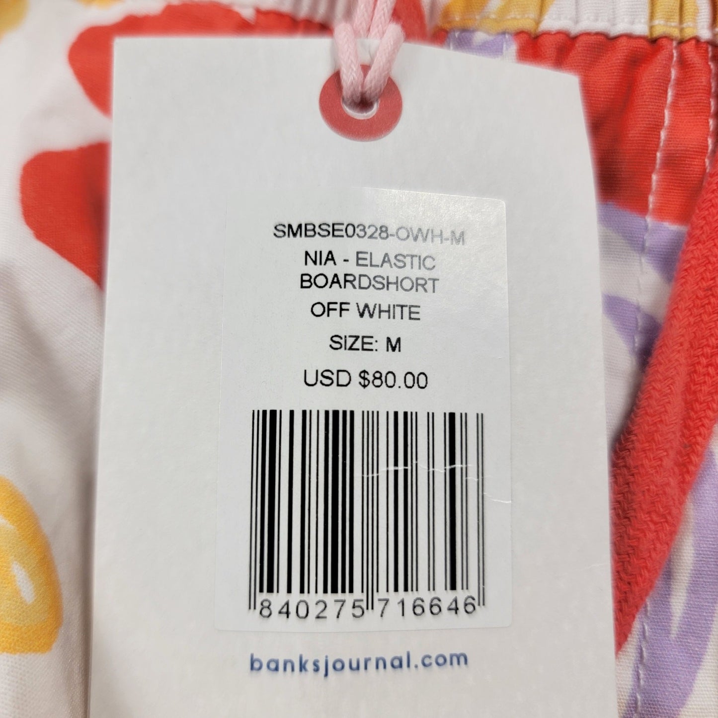 Banks Journal “June Shine” Tropical Flower Boardshorts Men’s M Elastic Waist3