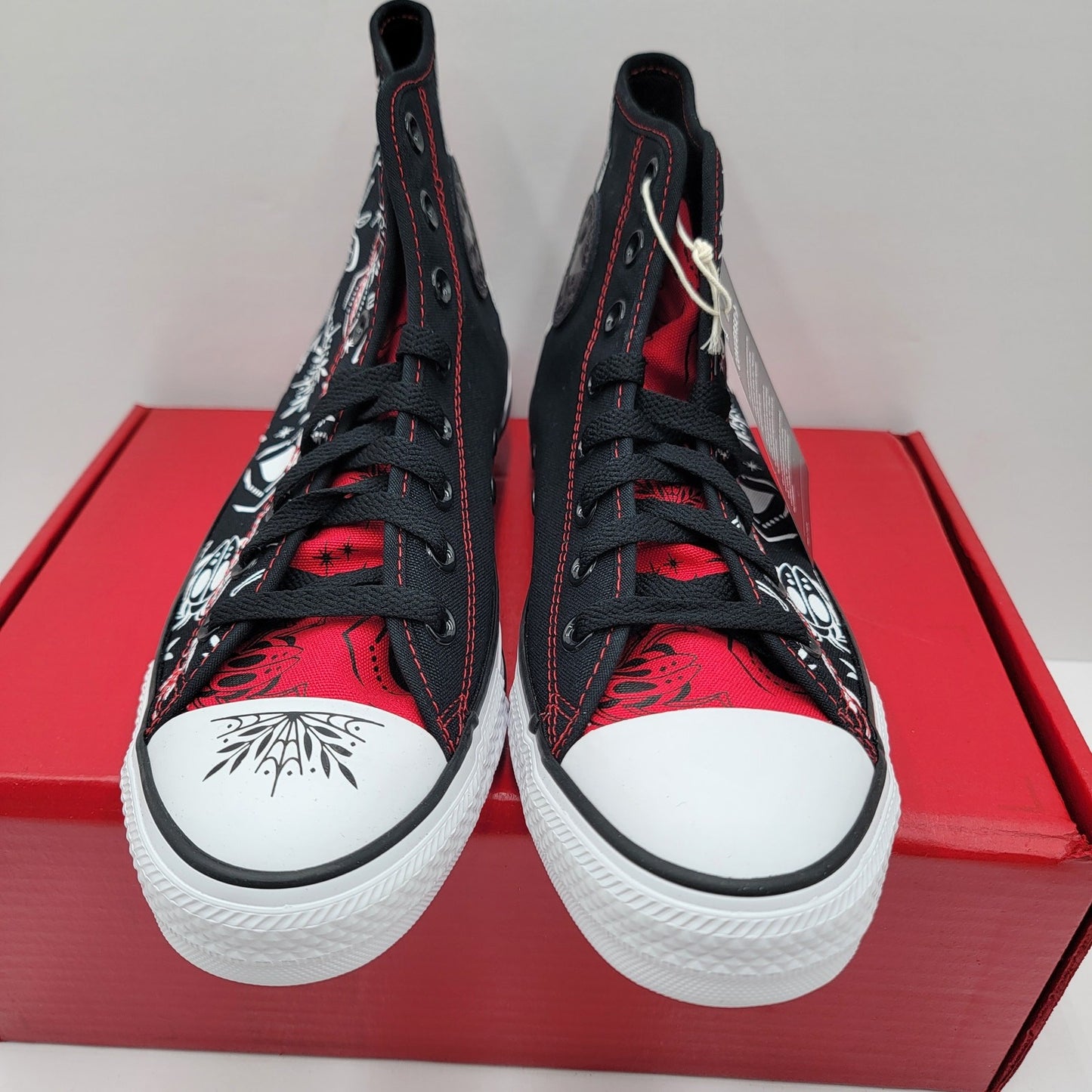 Converse By You CTAS Hi Red/Black Custom Sneakers - Size 82