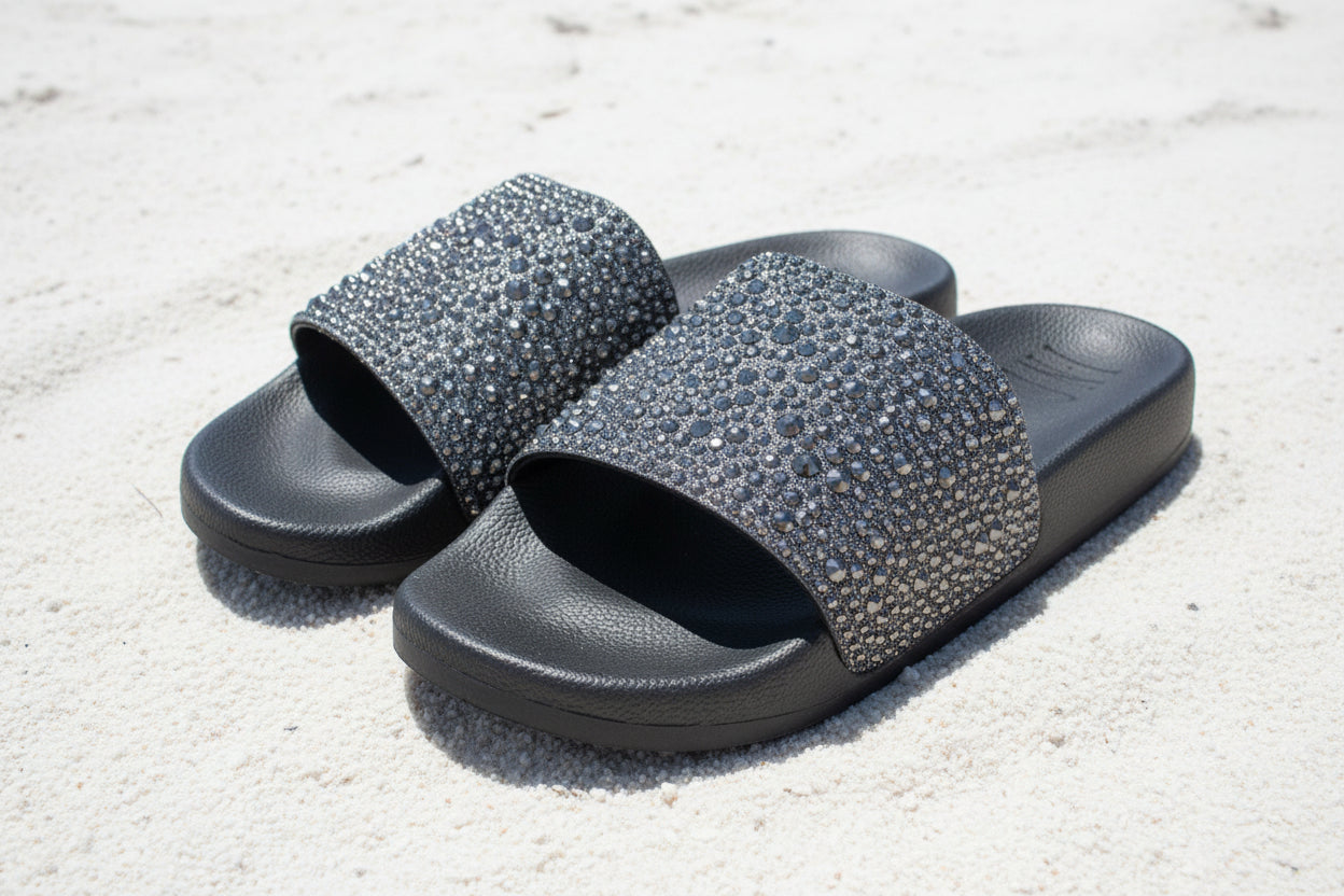 INC Womens Bling Embellished Comfort Peymin Round Toe Slip On Slide Sandals 4M0