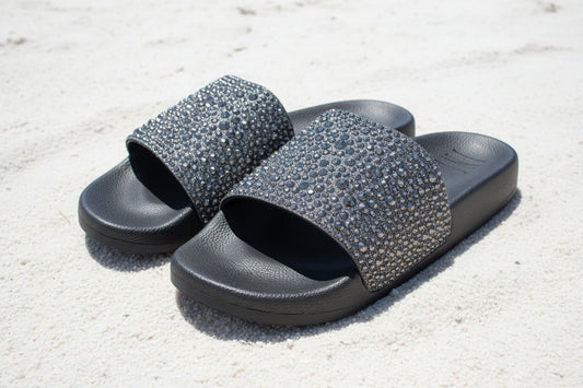 INC Womens Bling Embellished Comfort Peymin Round Toe Slip On Slide Sandals 4M0