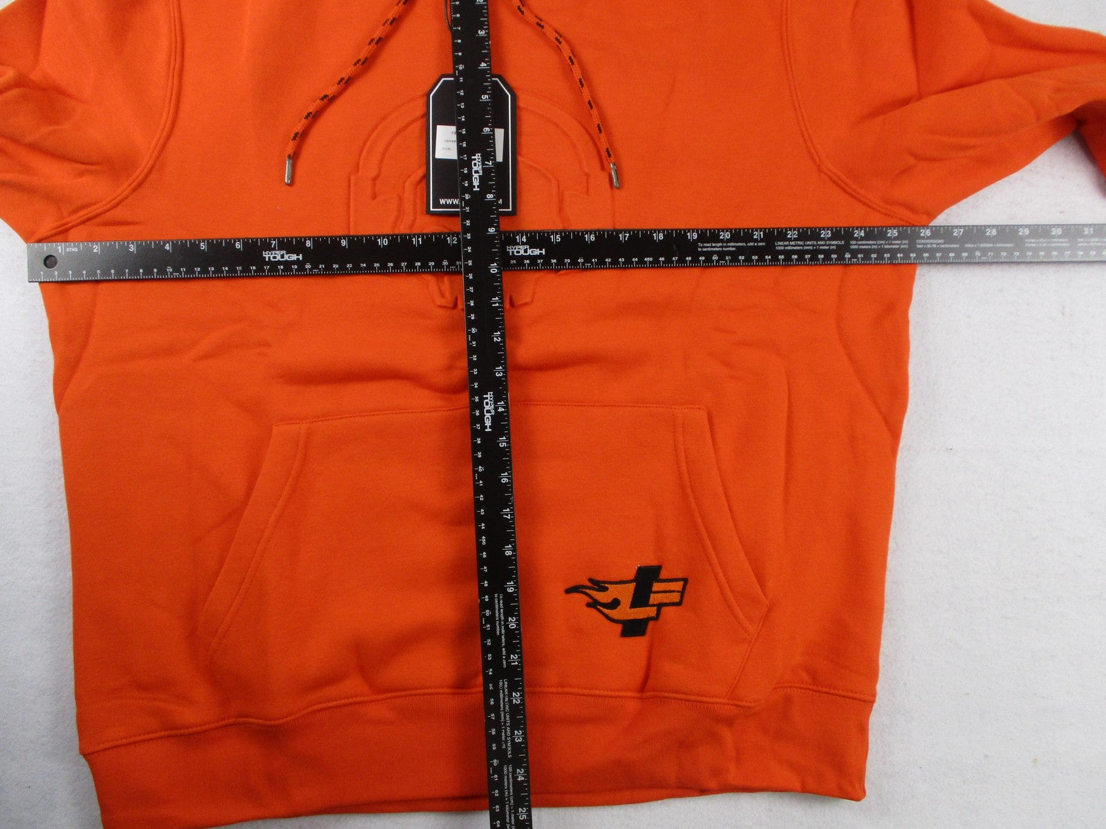 D73 USA Hoodie Mens 2XL Orange Skull Hot Wheels Pullover Fleece Sweatshirt 12908