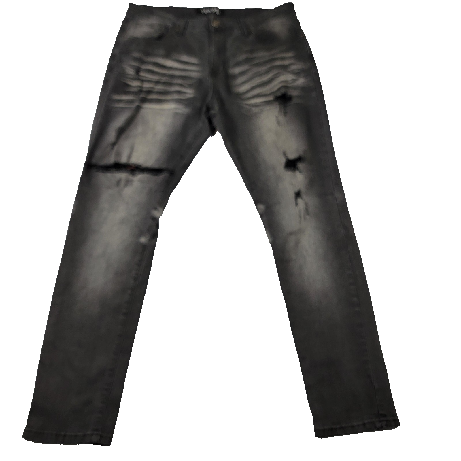 rue21 Jeans Mens 36x32 Black Skinny Supreme Moto Distressed Ripped Stretch 11930