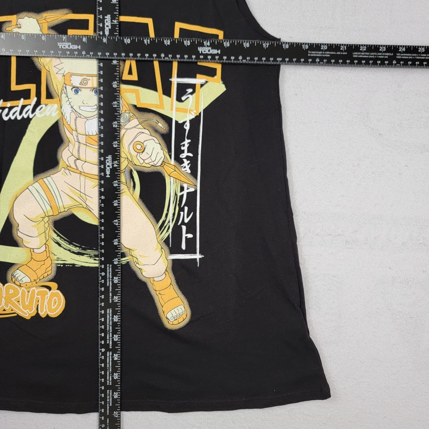 Naruto Shippuden Tank Hidden Leaf Village Black Sleeveless Tee Men’s Size L 11652