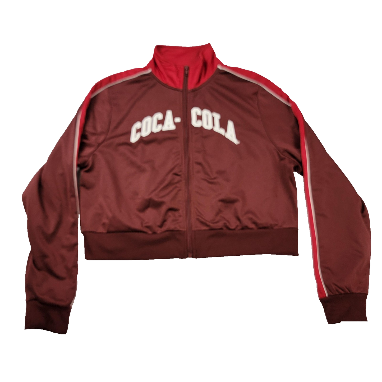 CocaCola Jacket Womens Large Full Zip Track Athletic Retro Red Classic 80s 11550