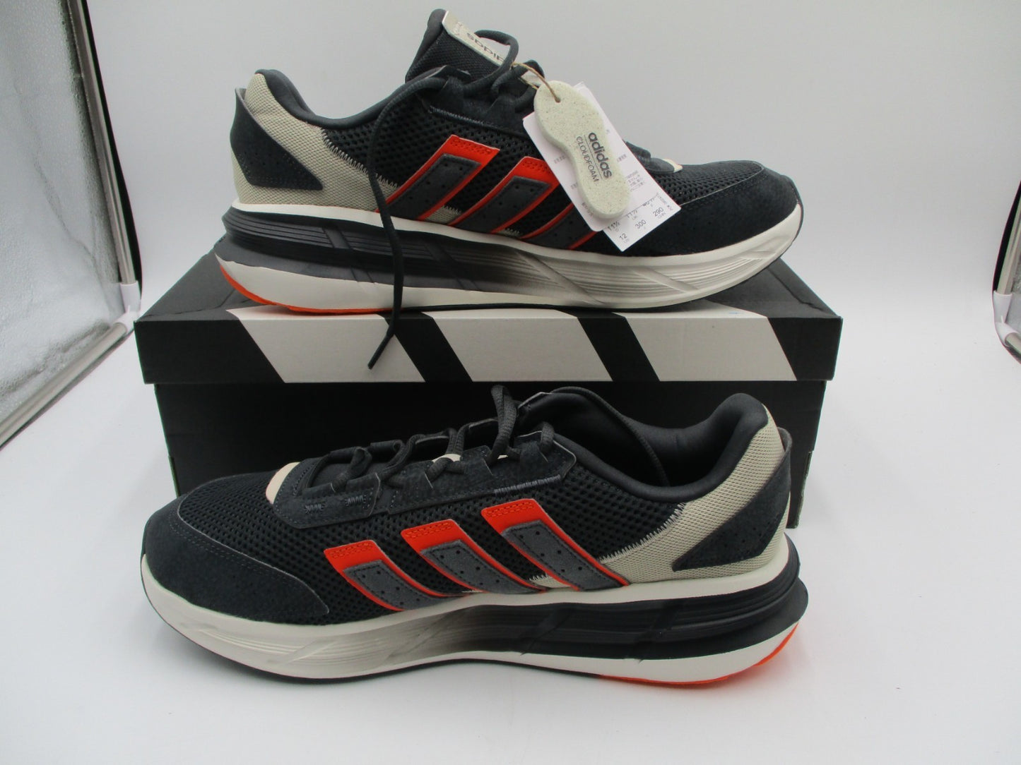 Adidas Astrastar Cloudfoam Black Gray Orange Men’s Sz 12 JQ60773
