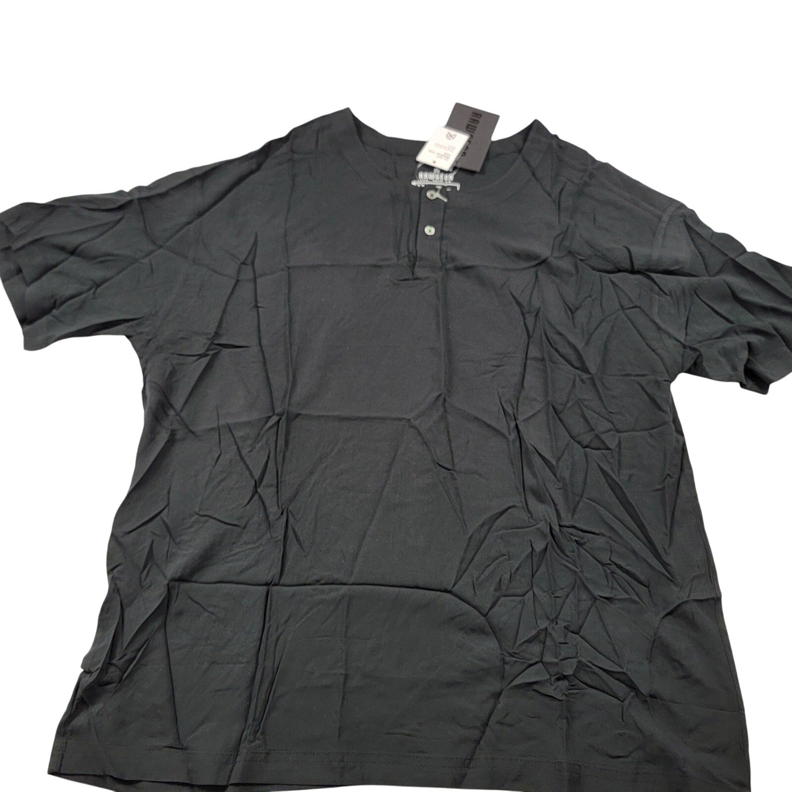 RawGear Sleep Raw Henley Black Short Sleeve Shirt Men’s Size M NWT0