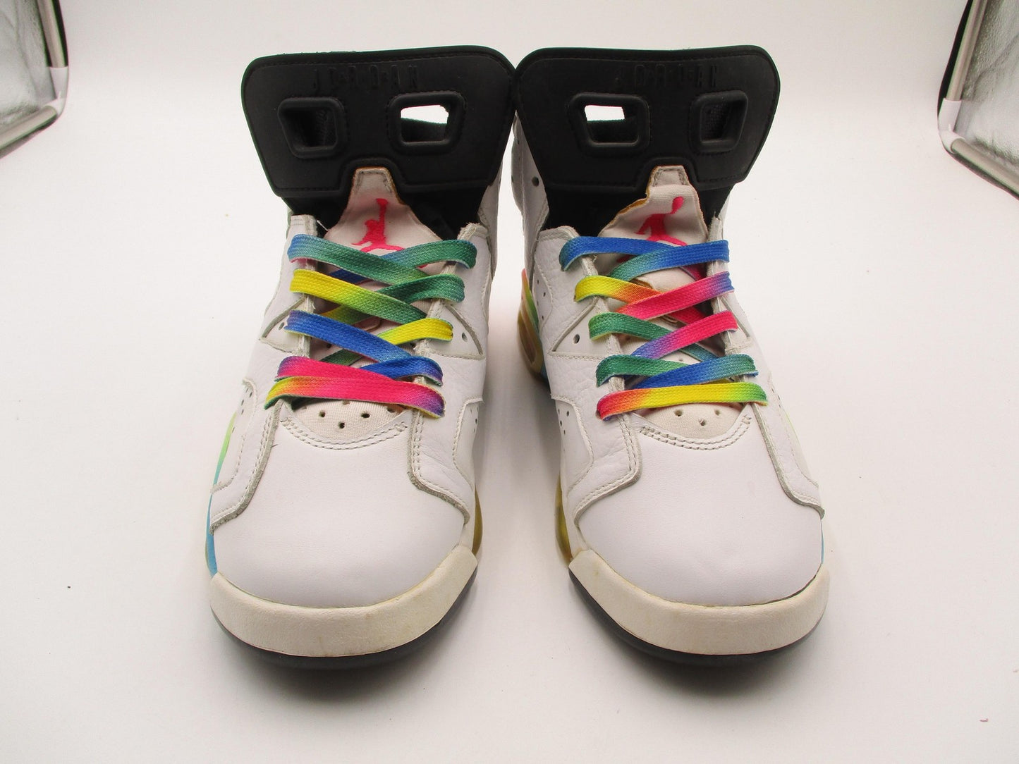Air Jordan 6 Retro Rainbow Shoes Youth Size 6Y Multicolor Sneakers 384665-1031