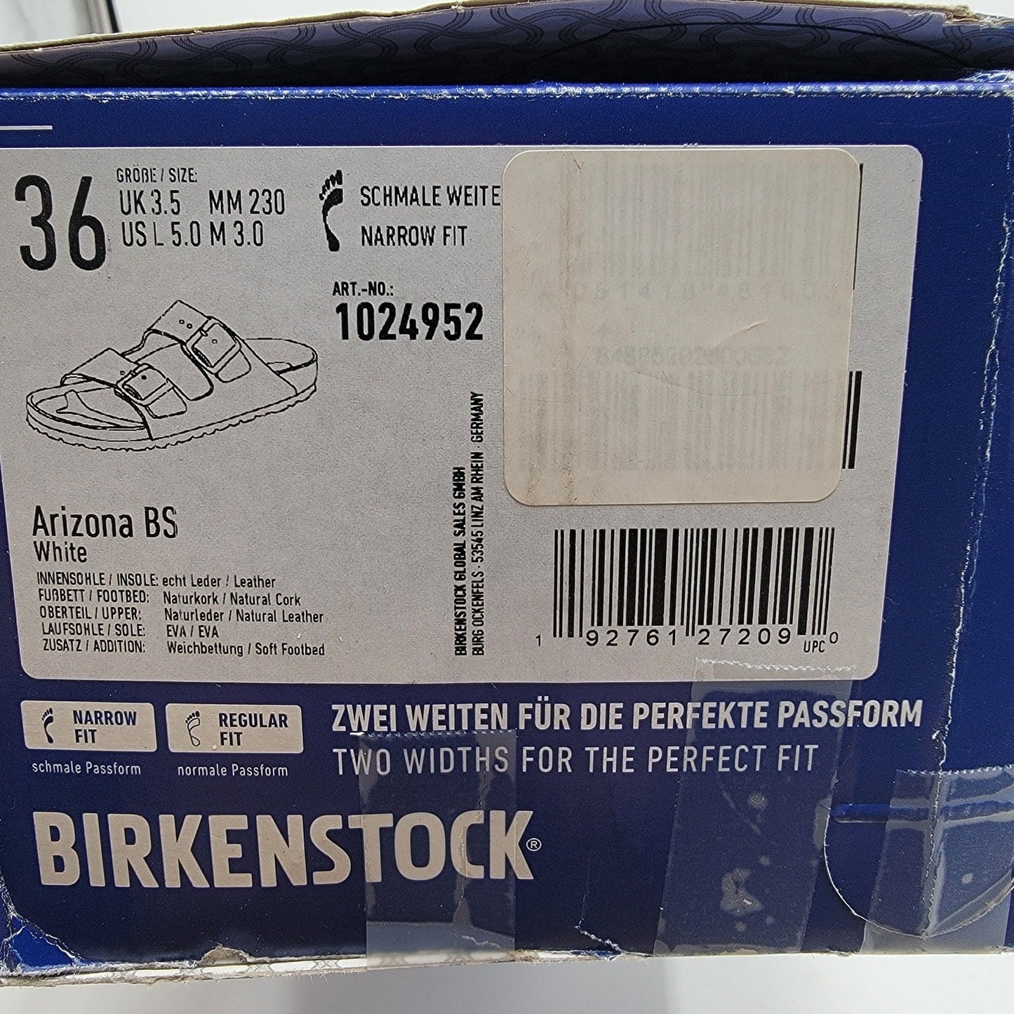 Birkenstock Arizona BS White Wmn Sz 5 1024952 Narrow Fit9