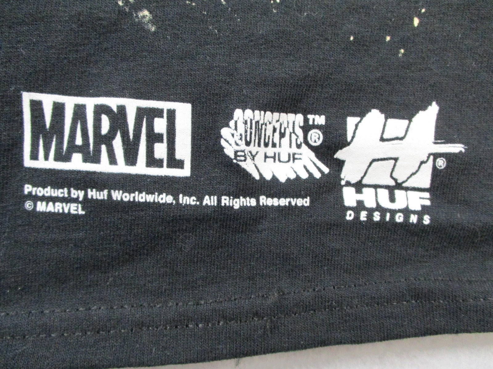 SpiderMan HUF Marvel Shirt Mens Medium Black Graphic Tee Back Graphic 15068
