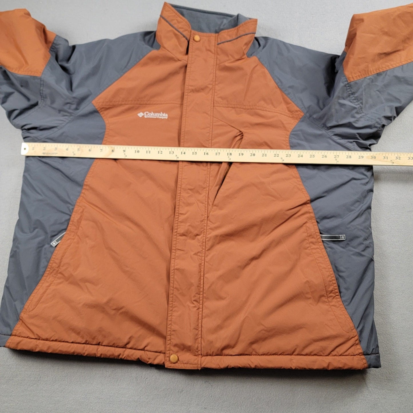 Columbia Men’s XXL Brown Gray Winter Ski Jacket Full Zip Nylon Insulated Coat8