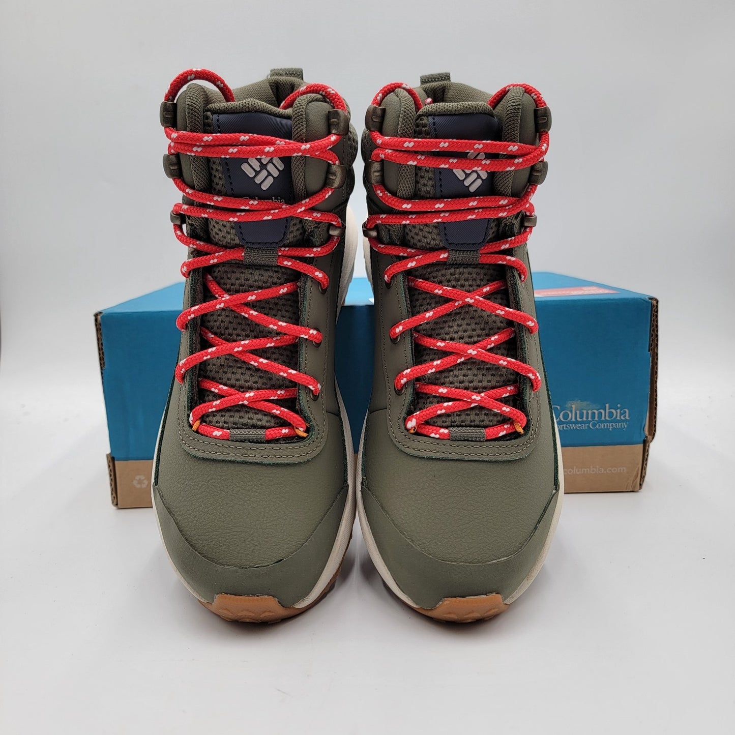 Columbia Trailstorm Peak Mid Women’s 7 Stone Green Hiking Boots New in Box2