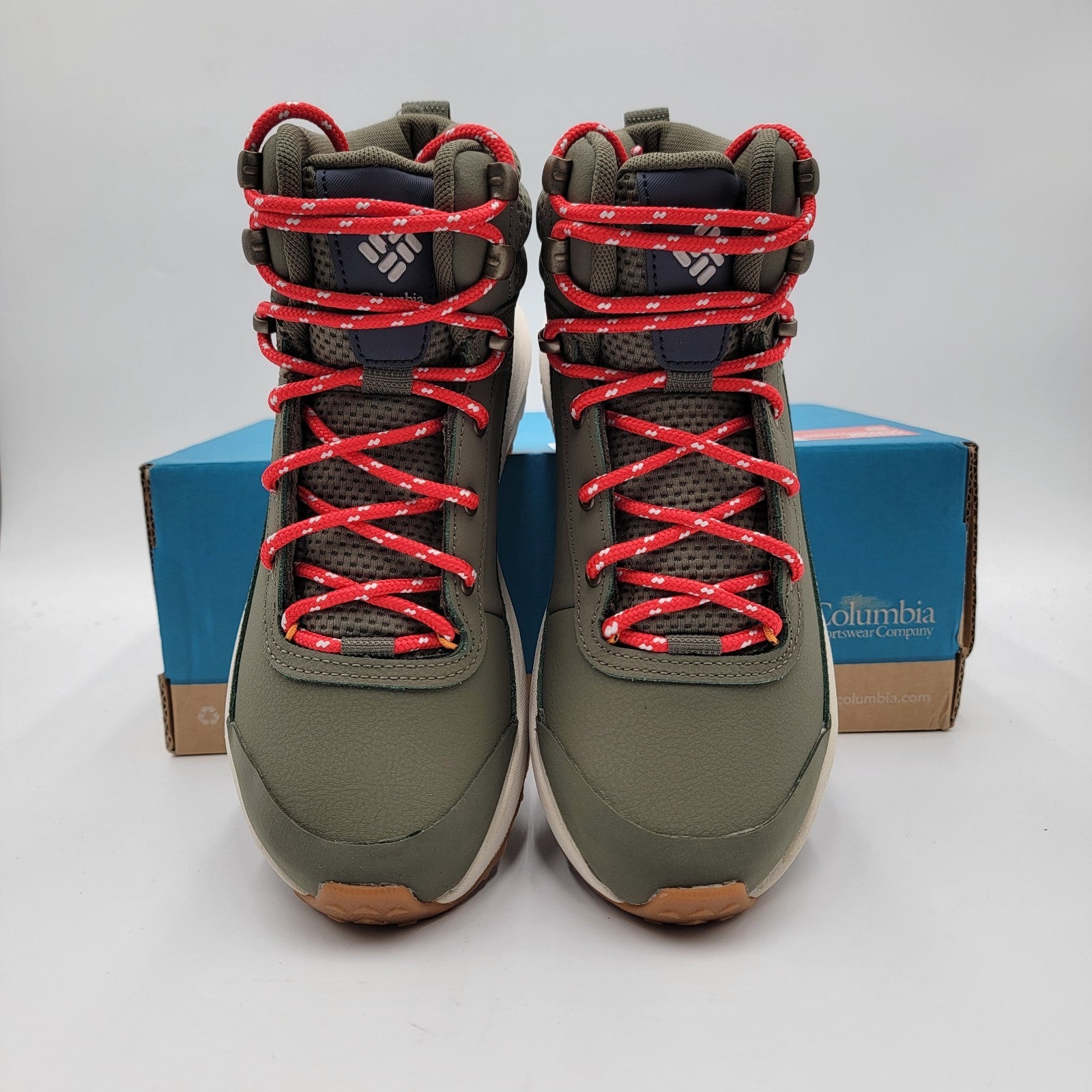 Columbia Trailstorm Peak Mid Women’s 7 Stone Green Hiking Boots New in Box2