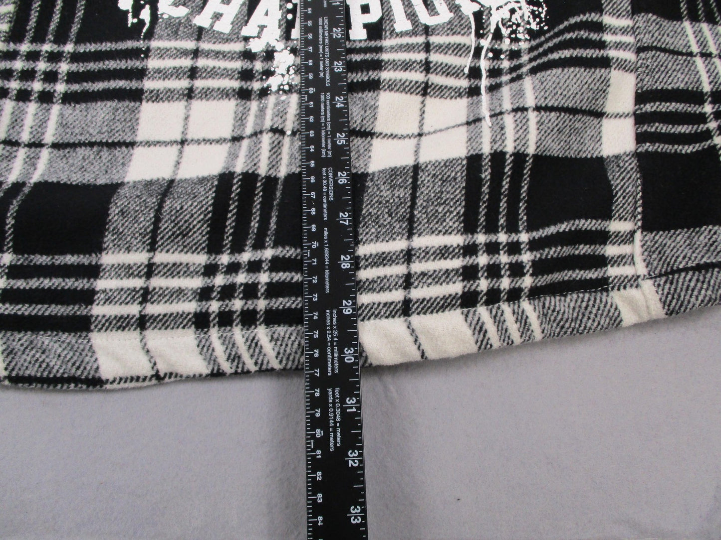 Copper Rivet Shirt Mens 2XL Black White Plaid Flannel Snap Front Graphic Shacket11