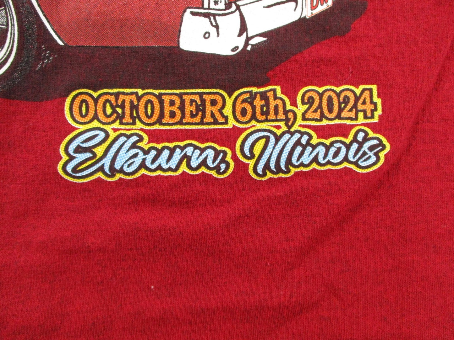 Elburn Fall Classic Car Show Shirt Mens XL Red Lions Club 2024 Tee Illinois10