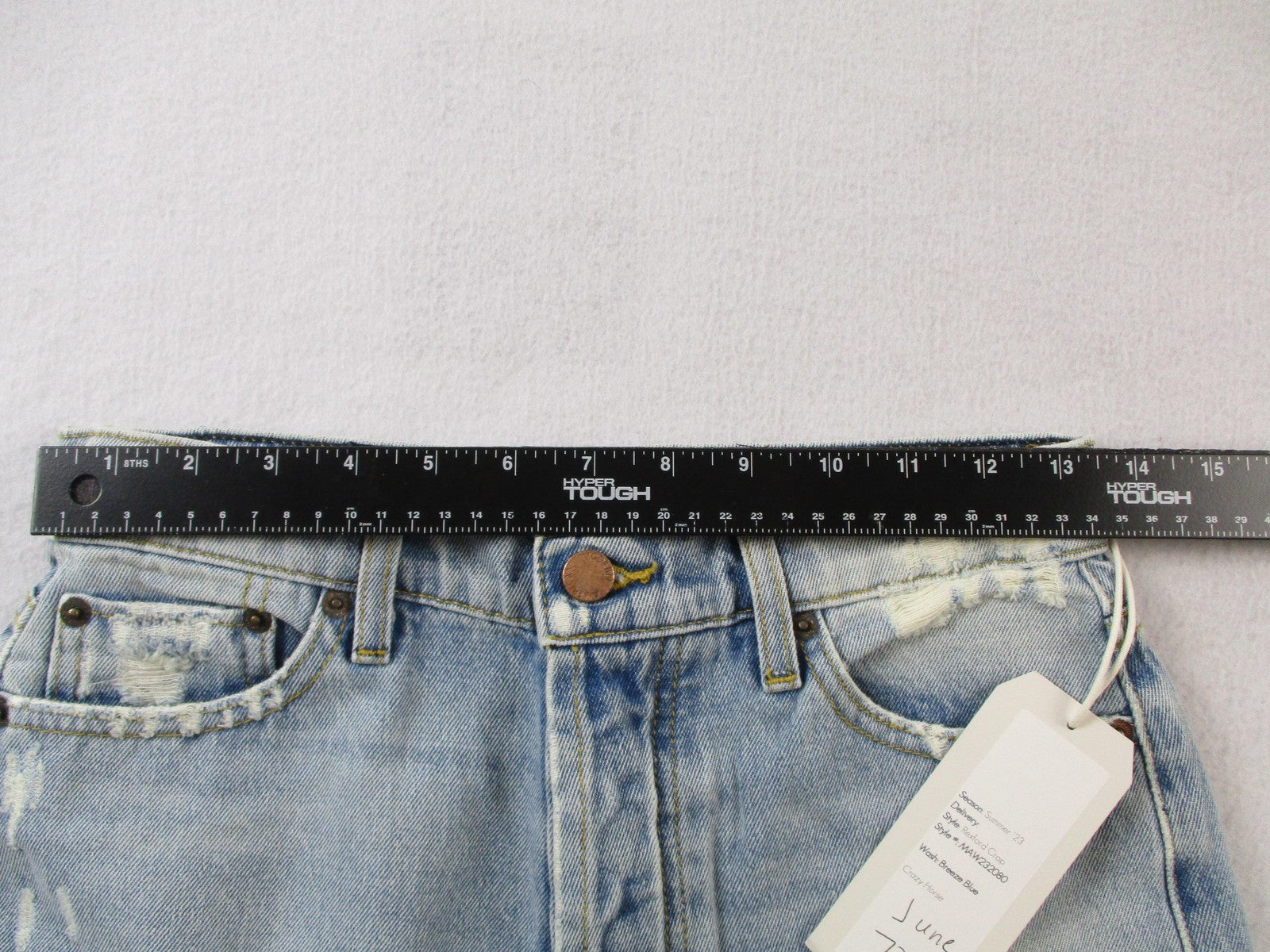 Modern American Rexford Crop Jeans Womens 26 Blue HighRise Distress Relaxed 14679