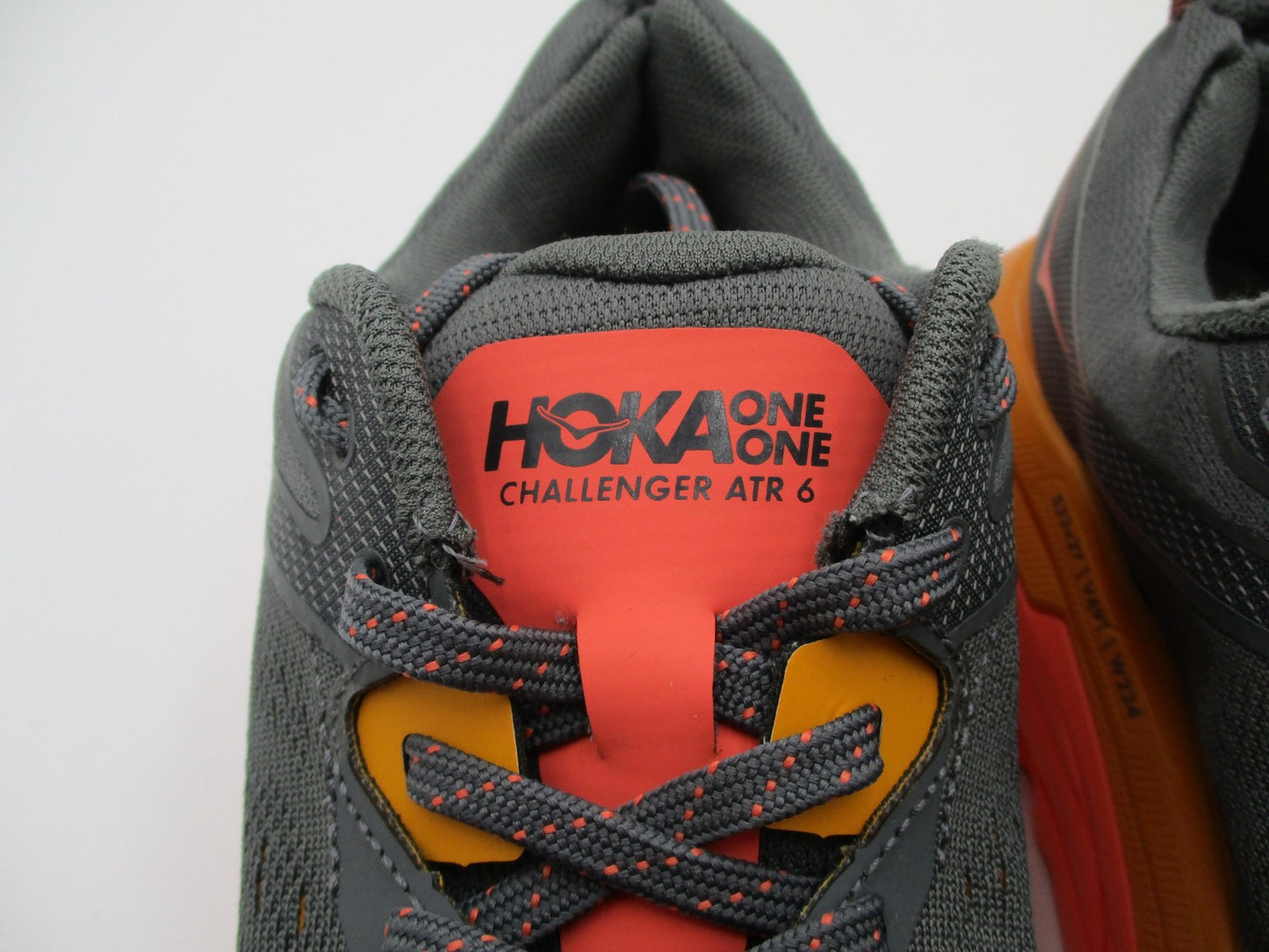 Hoka One One Challenger ATR 6 Shoes Womens Size 8.5 Gray Orange Trail 11065122