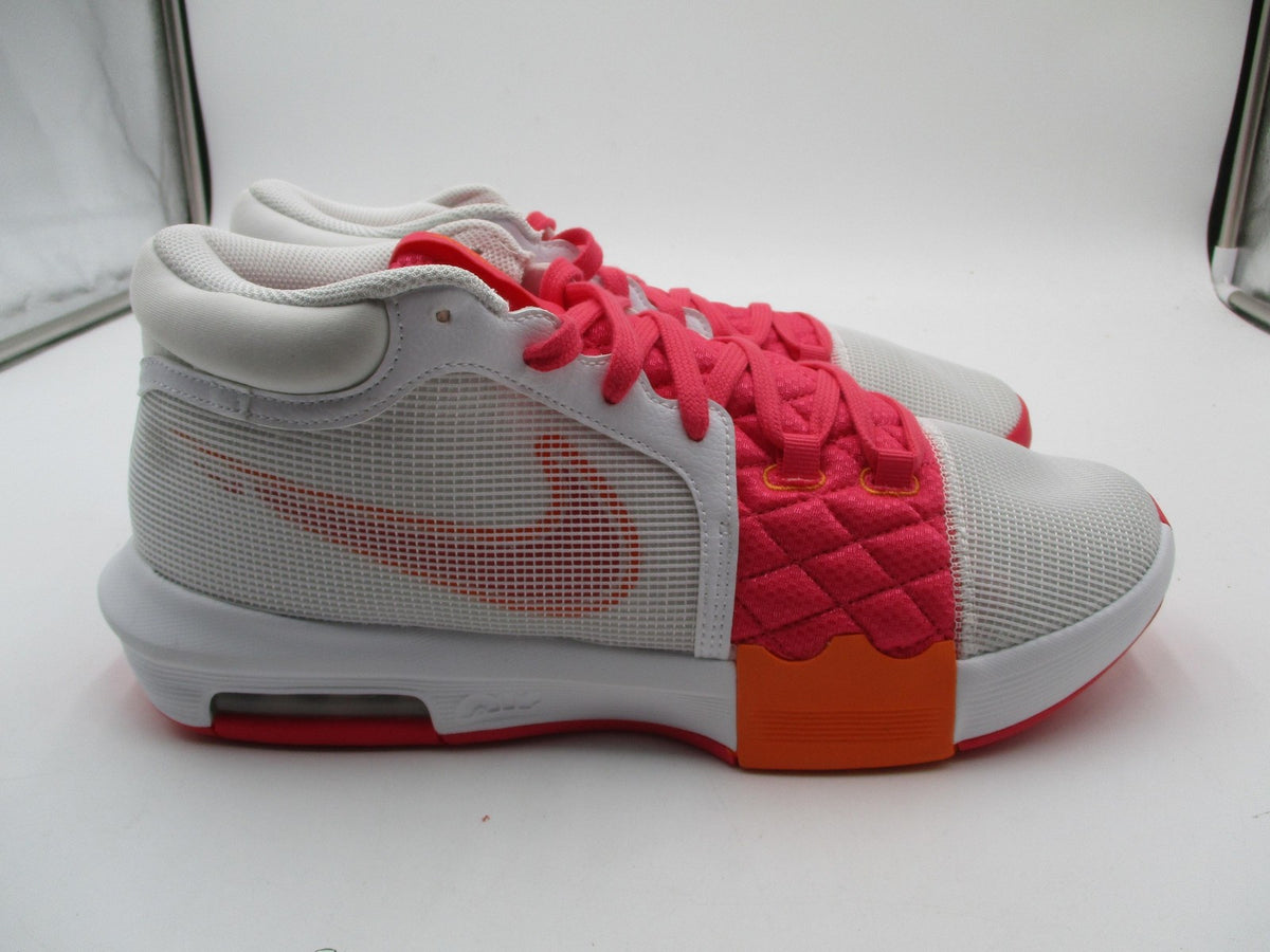Nike LeBron Shoes Mens Size 11.5 White Pink Mid Top Basketball FB2239-1049