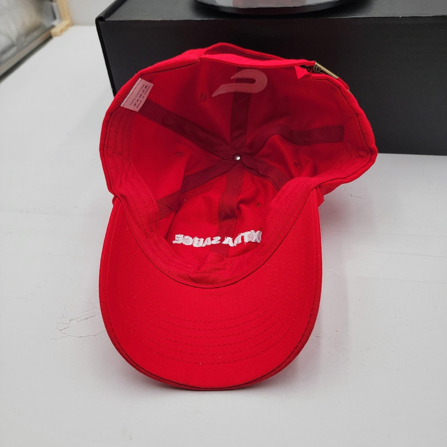 Extra Sauce Hat Cap Strap Back Red Embroidered Fast Food Promo Mens Adjustable6