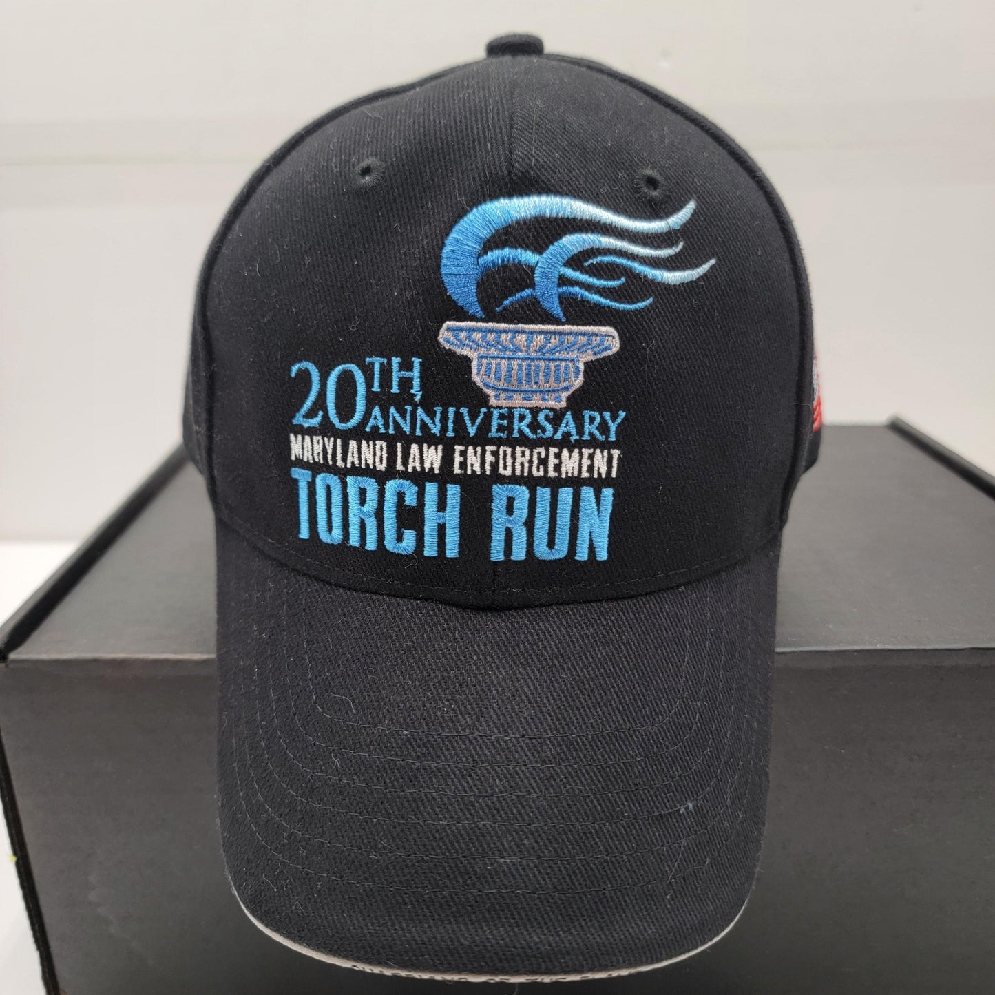 Maryland Law Enforcement Hat Cap Strap Back Torch Run Special Olympics Mens Poli1