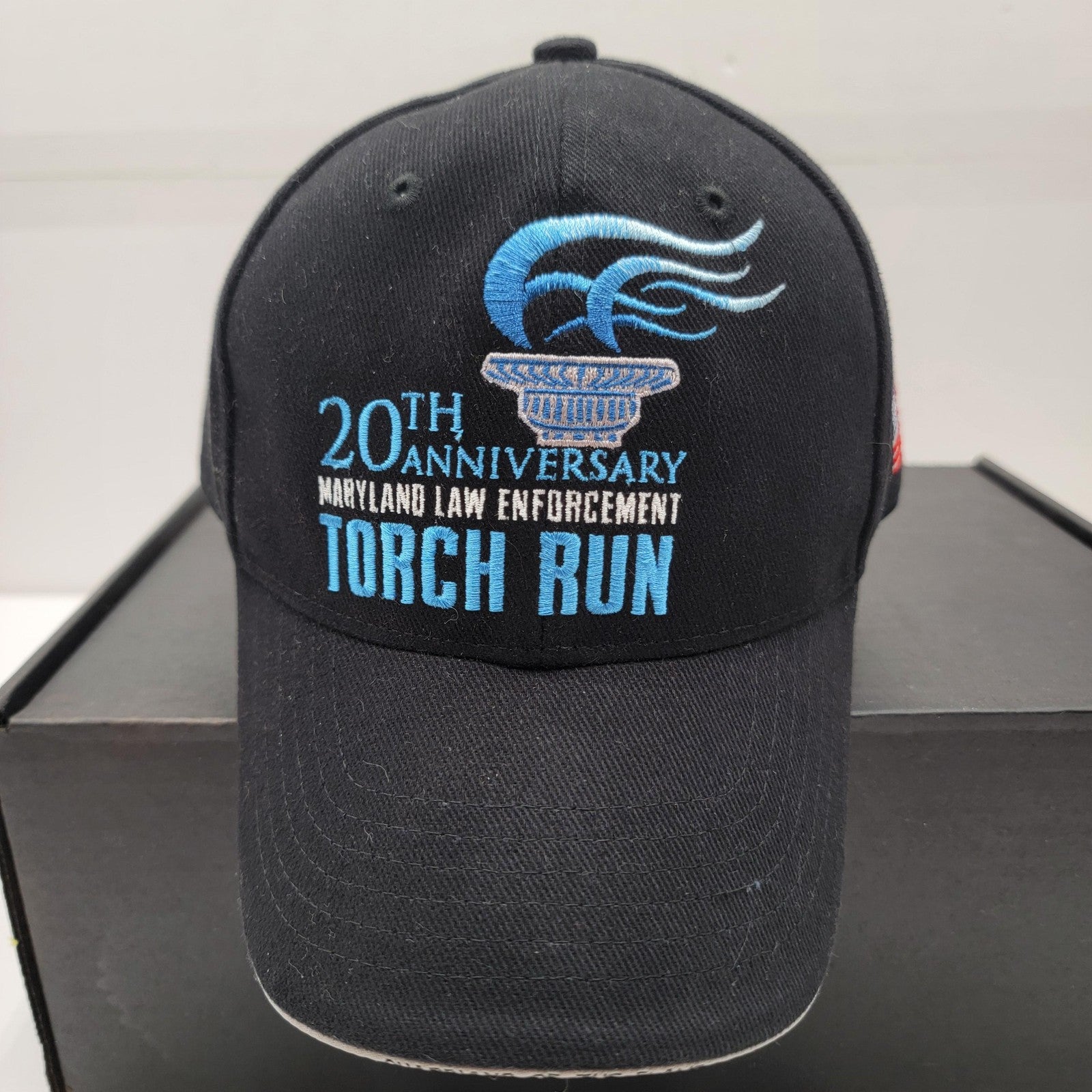 Maryland Law Enforcement Hat Cap Strap Back Torch Run Special Olympics Mens Poli1