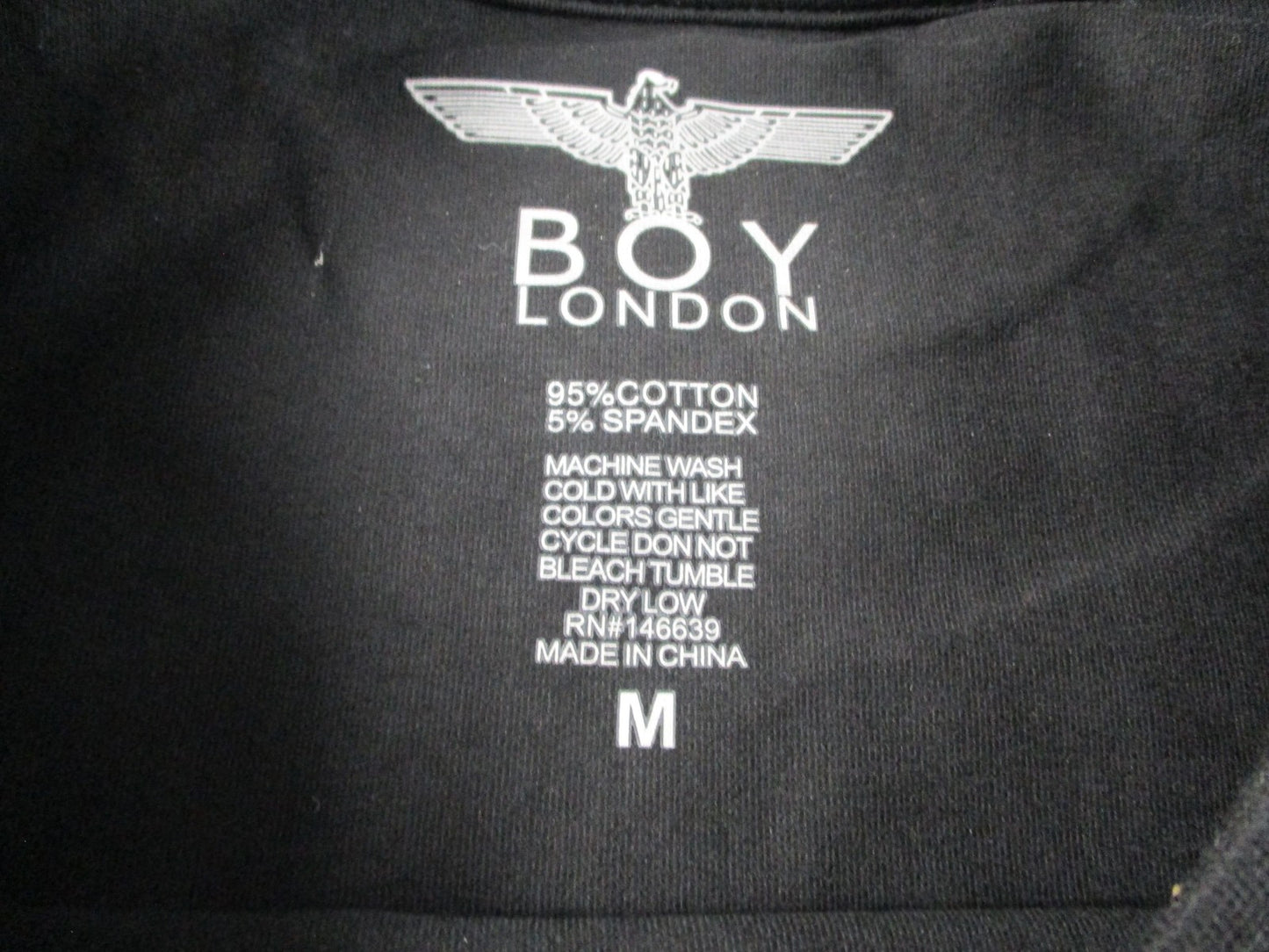 Boy London Shirt Mens Medium Black Eagle Logo Graphic Stretch Tee Punk 1305072